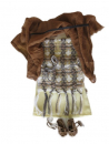 Frauenkleidung für 47-cm Figur - Gelb mit Überwurf